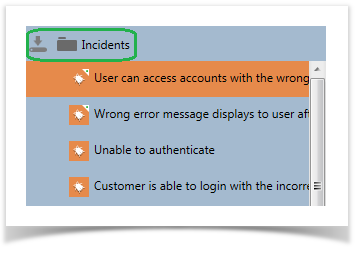 Synchronize 'Execution Sets' and 'Incidents' - selecting folders