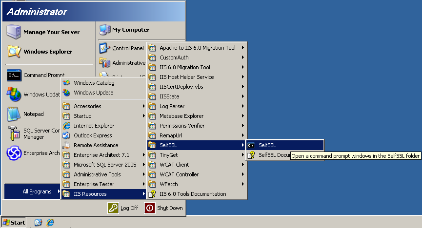 selfssl iis6